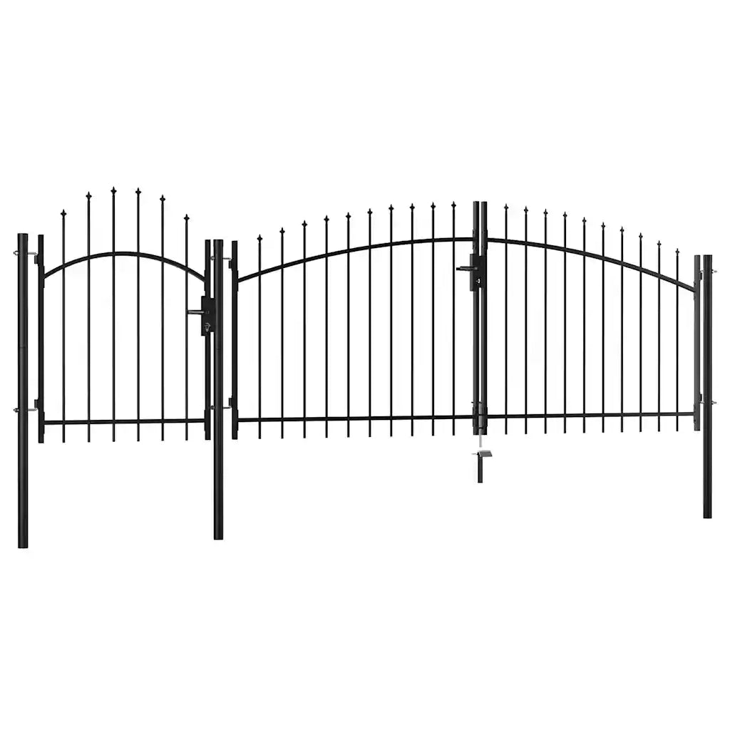 Cancello da Giardino Woerden in Acciaio 1x4 m Nero CFW9743226