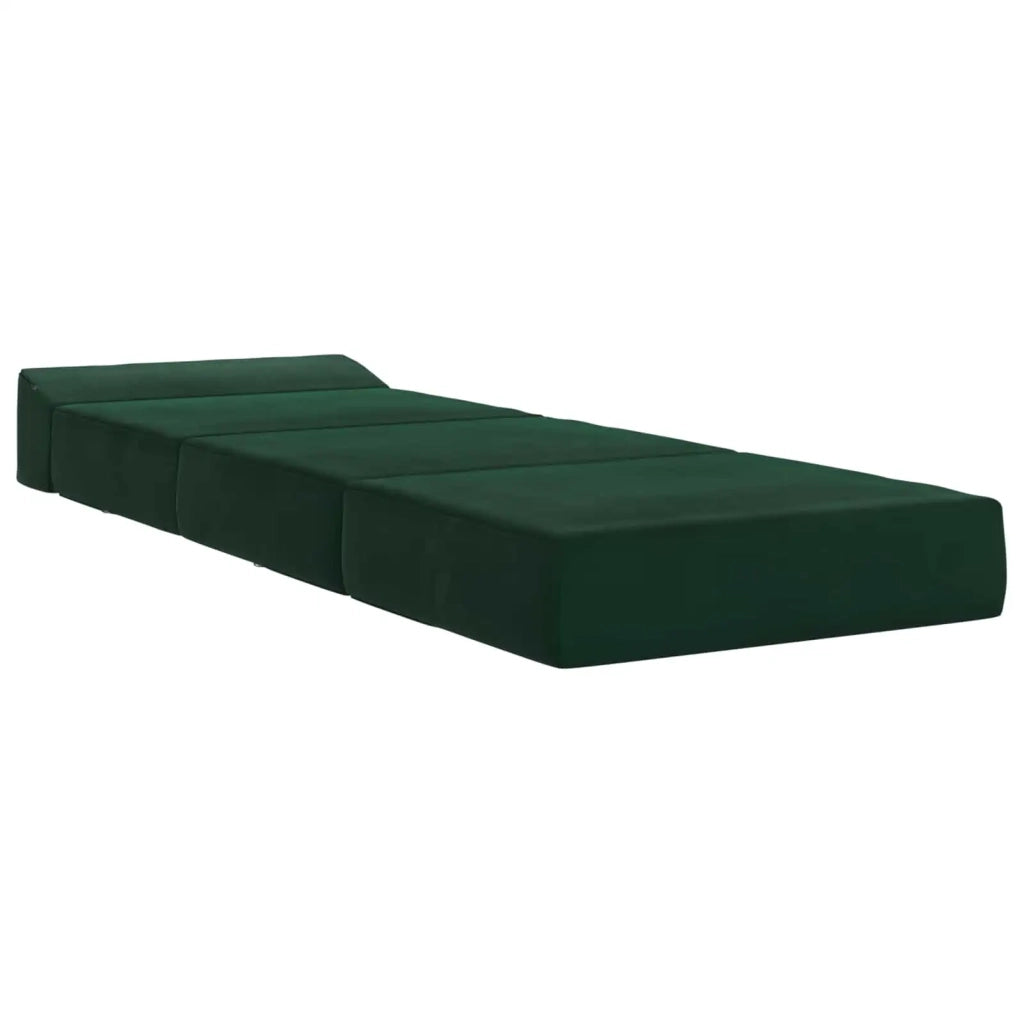 Divano Letto Pieghevole Verde Scuro 200 x 70 x 15 cm Velluto