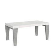 Tavolo Allungabile 180/440x90x77 cm Spimbo Mix  piano Bianco Frassino gambe Cemento