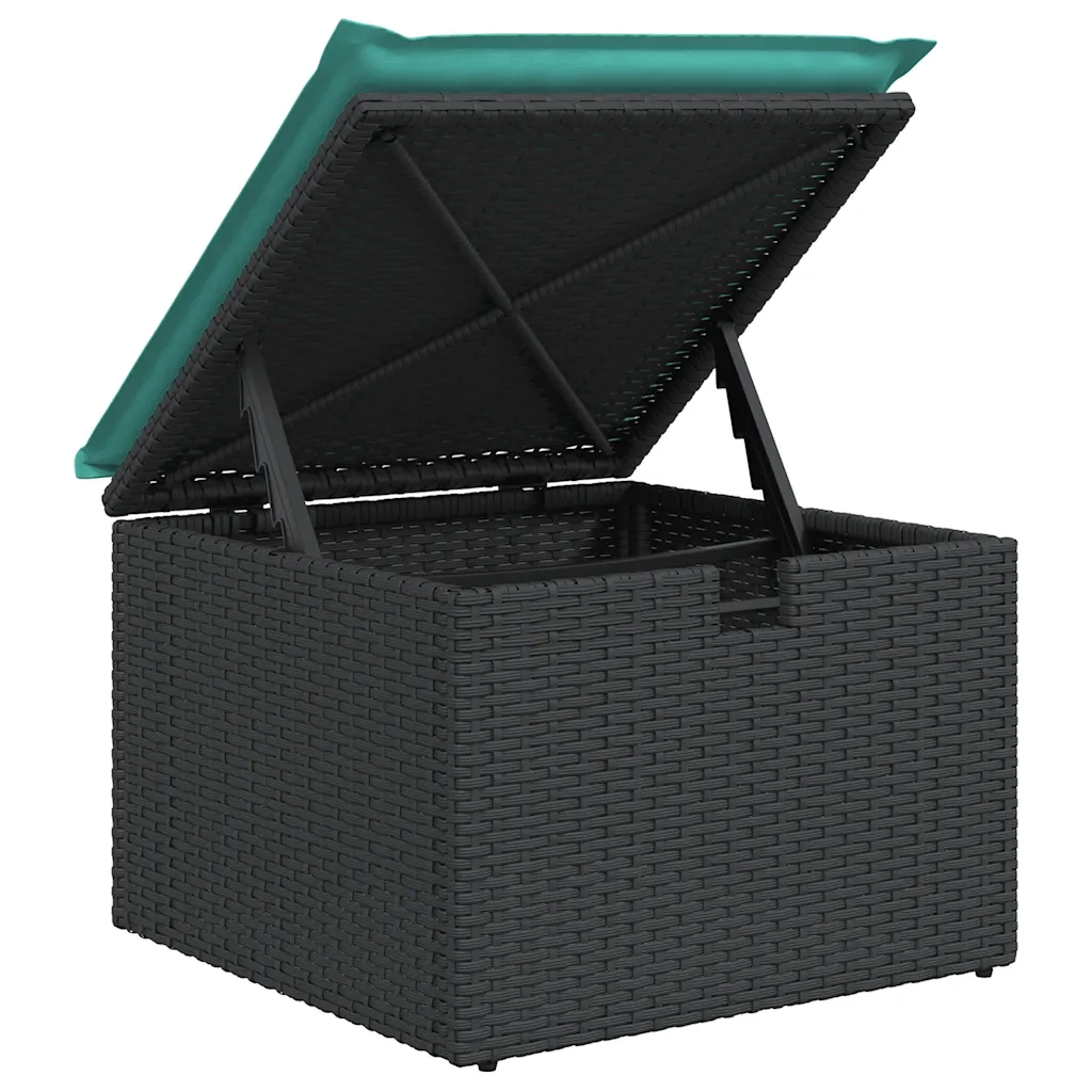 Set Divani da Giardino con Cuscini 8pz Nero Polyrattan Acacia 3326198