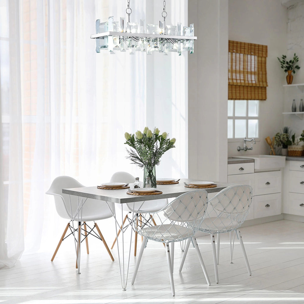 Maytoni Lampadario contemporaneo Cerezo 8 luci E14 cromo metallo vetro