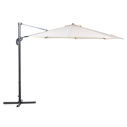 Ombrellone da giardino in tessuto beige girevole da 240 cm resistente agli agenti atmosferici