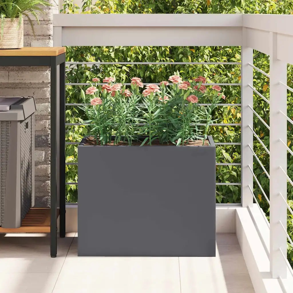 vidaXL Vaso da giardino Antracite Acciaio laminato a freddo