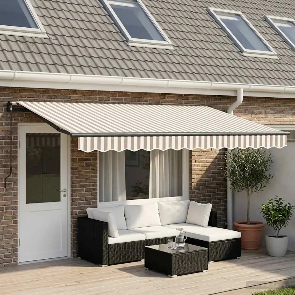 Tenda retrattile Grigio chiaro e bianco 500 × 300 cm 3426333