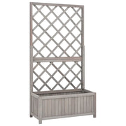 Fioriera a traliccio da giardino 70 x 30 x 135 cm in legno di abete grigio 02_0000876