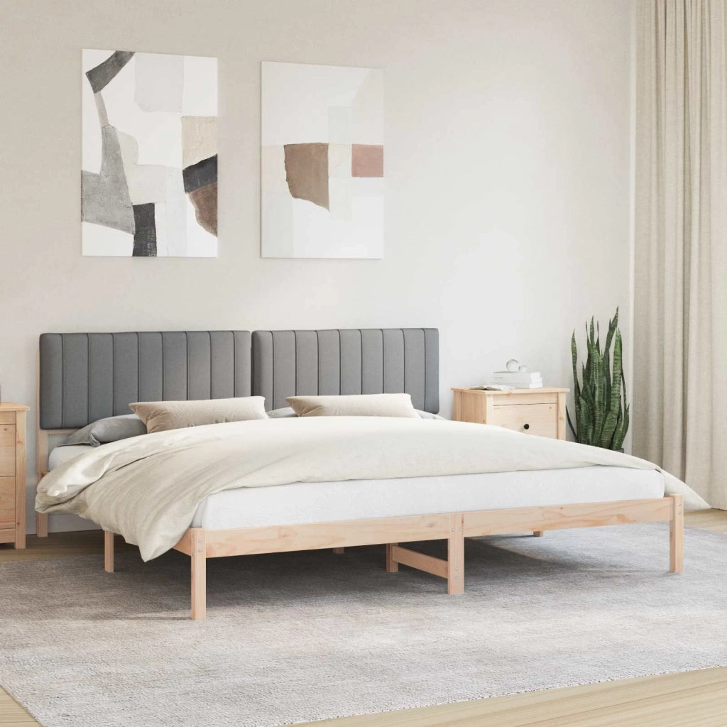 Letto con Testiera Rivestita Grigio chiaro 200 x 200 cm 3405572