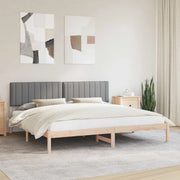 Letto con Testiera Rivestita Grigio chiaro 200 x 200 cm 3405572