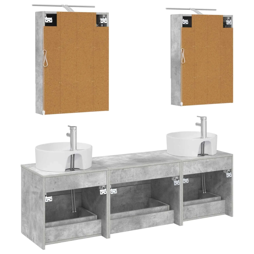 Set di mobili per il bagno 5 pcs Grigio Cemento 3406882