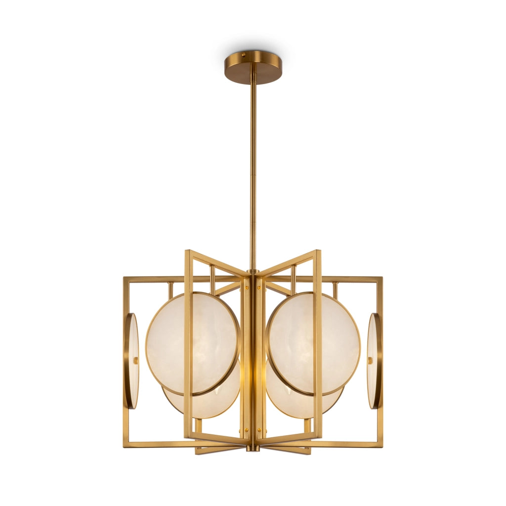 Maytoni lampadario contemporaneo Marmo 6 luci E14 oro metallo diffusore bianco