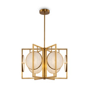 Maytoni lampadario contemporaneo Marmo 6 luci E14 oro metallo diffusore bianco