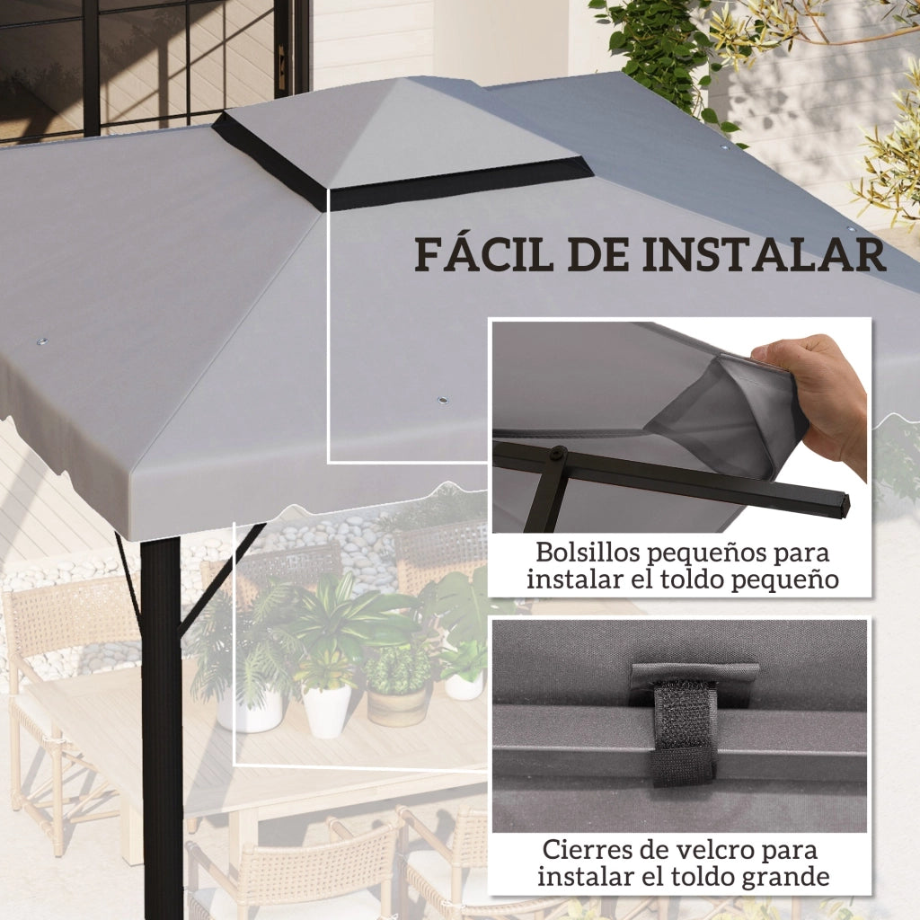 Copertura per gazebo 3x3 m ¨C zephmum ¨C grigio chiaro