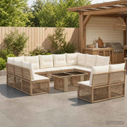 Set Divano da Giardino 12 pz Beige polyrattan 3436542