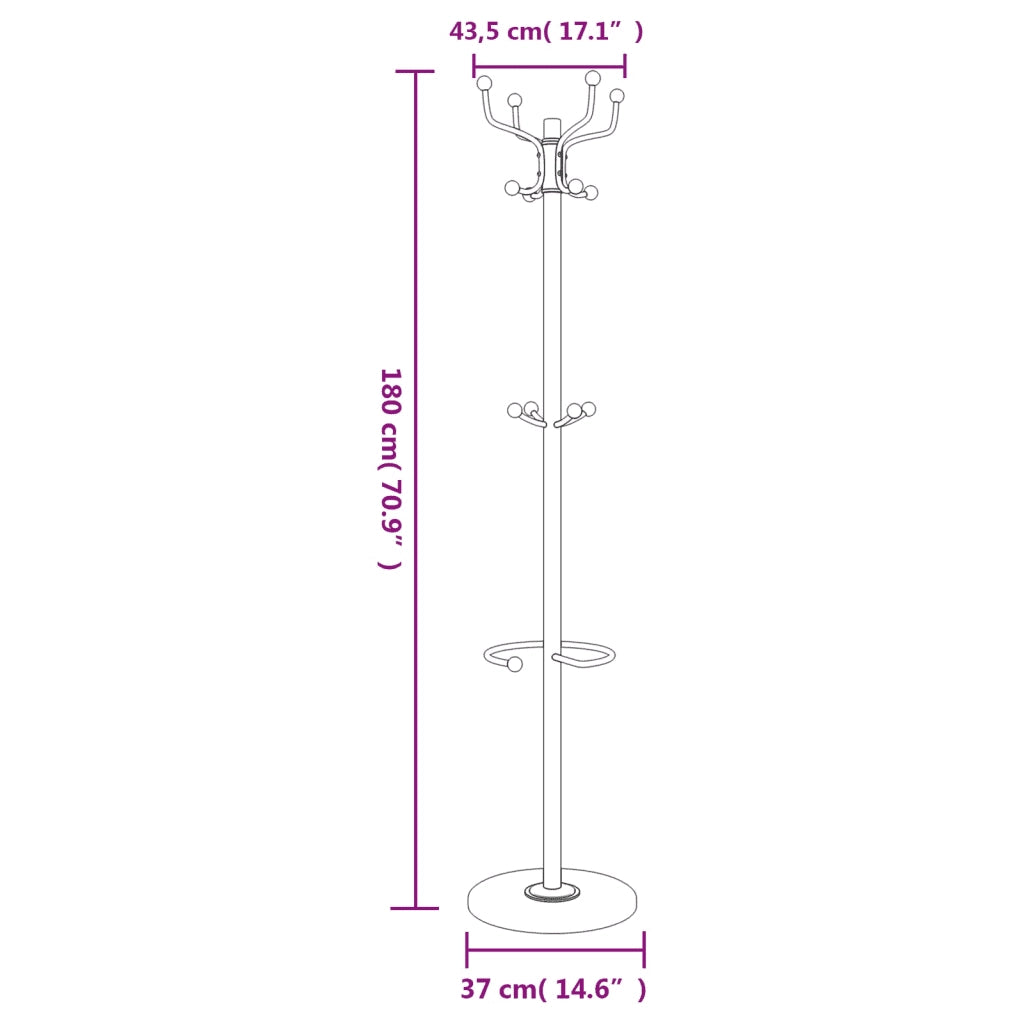 Appendiabiti con Portaombrelli Bianco 180 cm Ferro Verniciato CFW7614931
