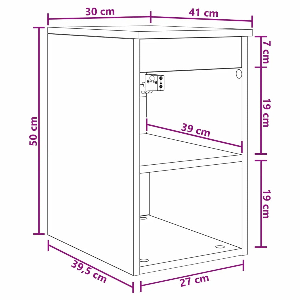 Armadio Bagno In-between Rovere Nero 30 x 41 x 50 cm 890343