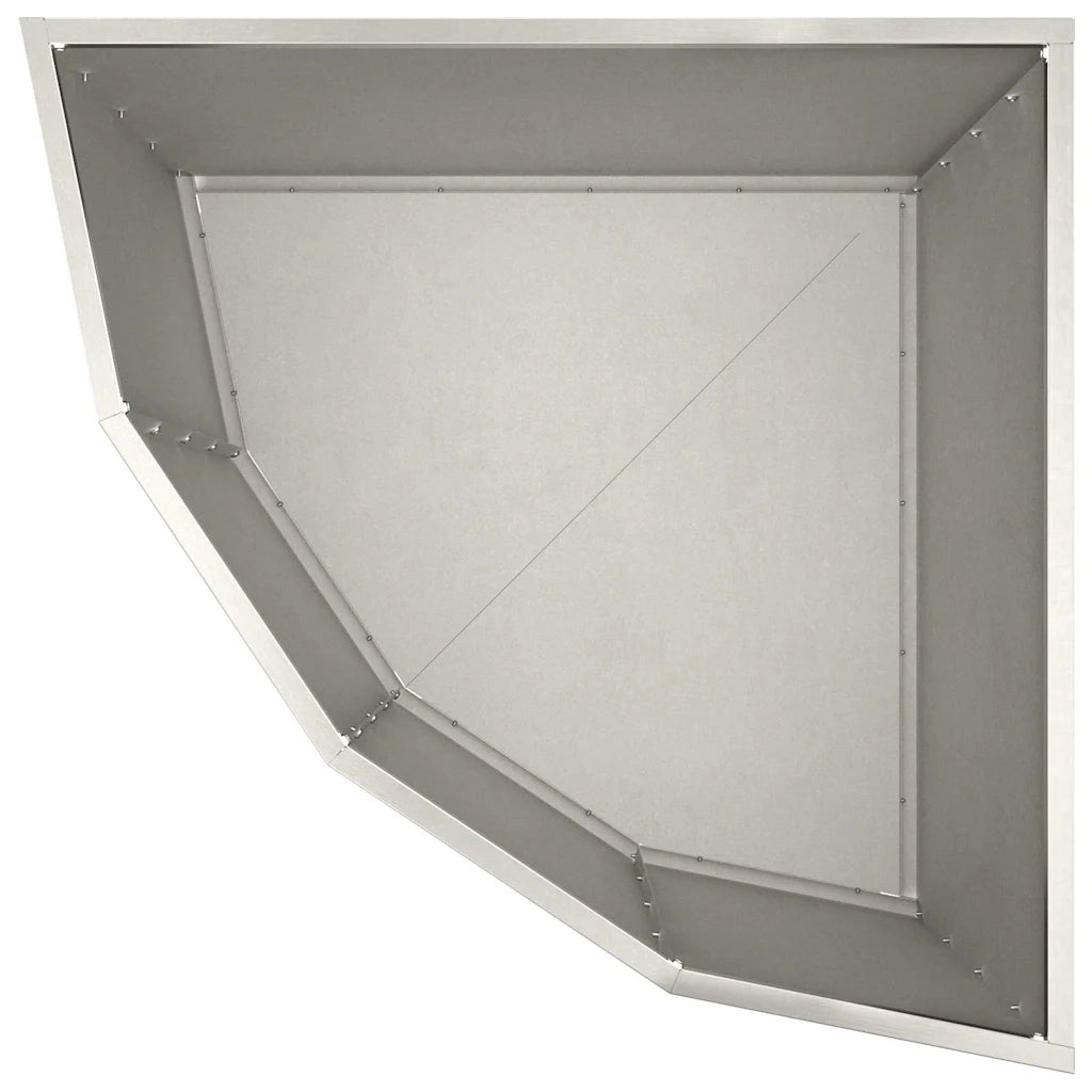 Vaso d'angolo-Fioriera-Contenitore per Piante Argento 60 x 60 x 50 cm Acciaio inossidabile