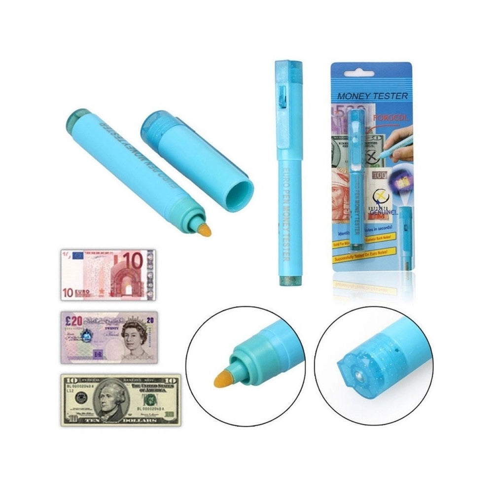 Trade Shop - Penna Con Luce Ultravioletta Uv Tester Rilevatore Di Banconote Soldi False -