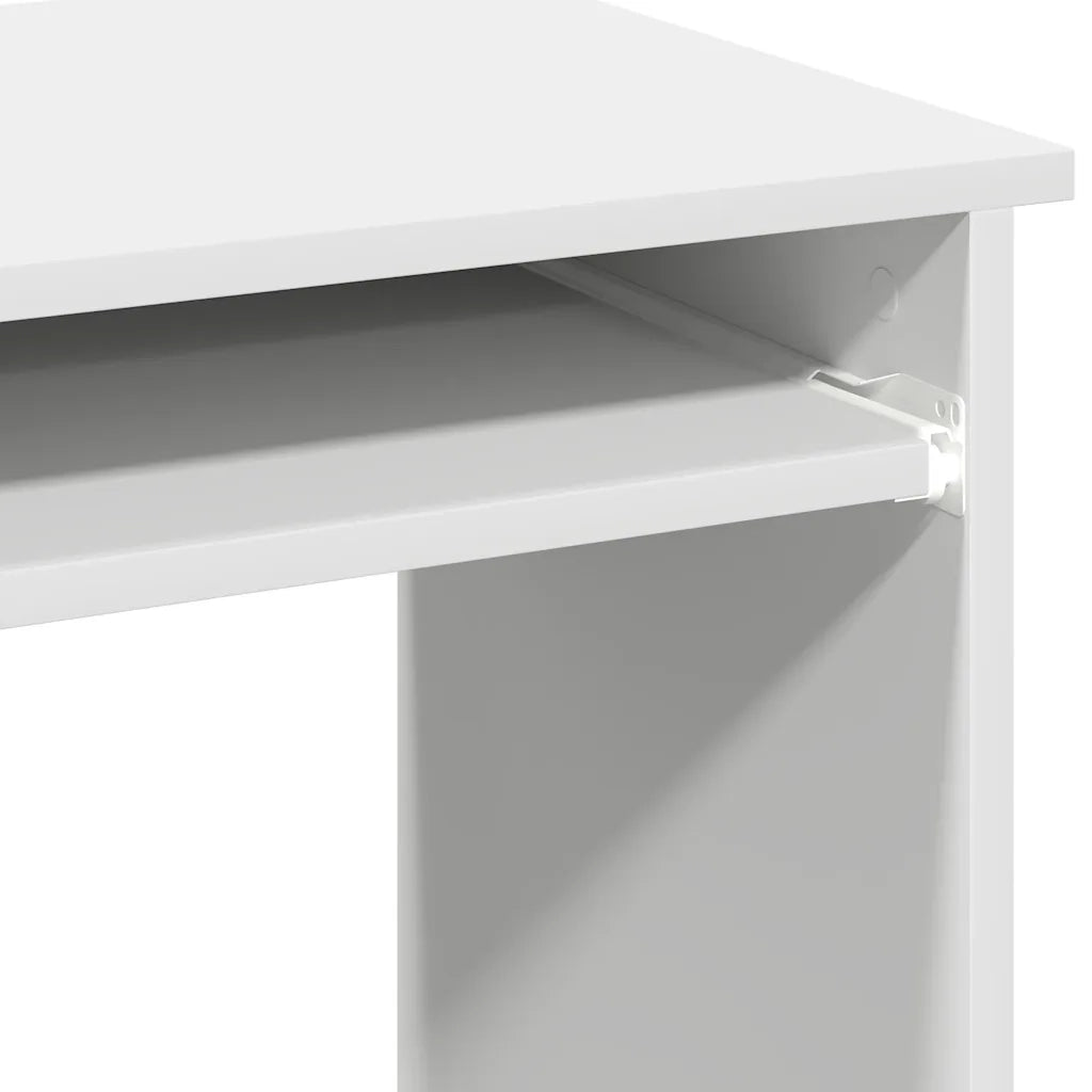 Scrivania con Mensole Bianca 84x40x78 cm in Legno Multistrato 860445