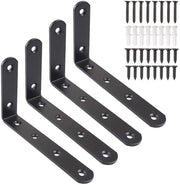 Supporti per tavoli L - 4 pezzi Supporti in metallo per tavoli - Supporti angolari per parete - Viti/Murature - 125 mm x 75 mm - Per tavoli/Supporti per libri
