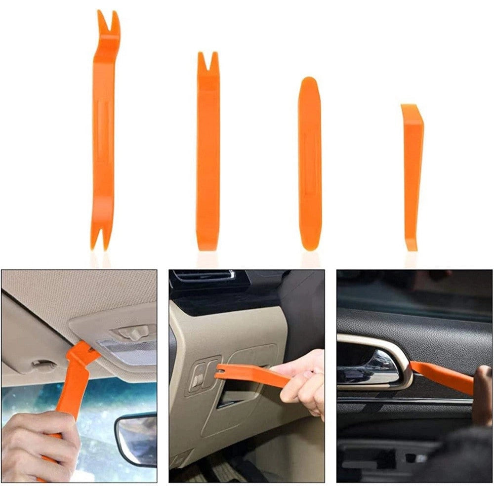 Trade Shop - Kit 10pz Strumento Rimozione Smontaggio Pannelli Auto Autoradio Porta Cruscotto -