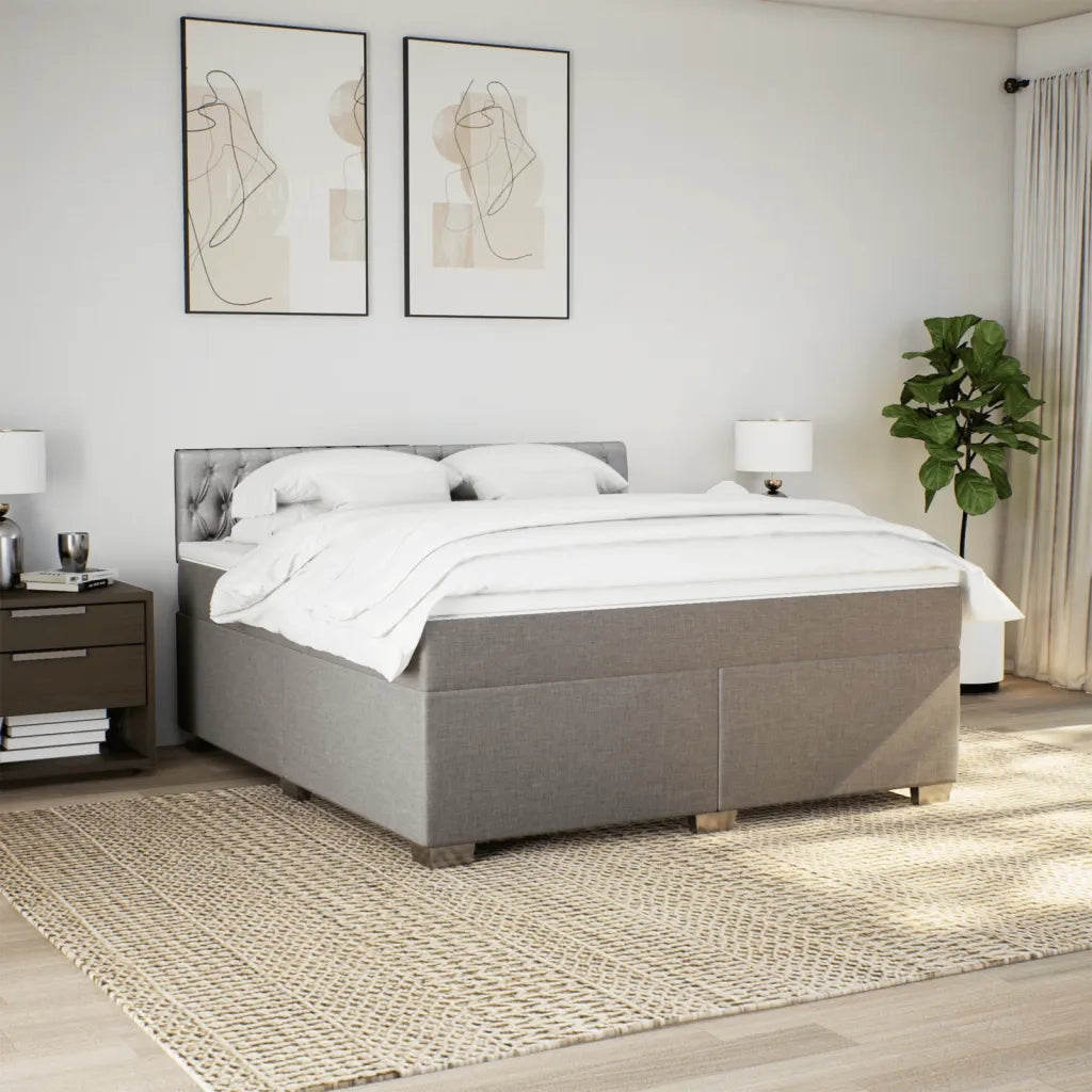 Giroletto a Molle con Materasso Tortora 180x200 cm in Tessuto 3288278