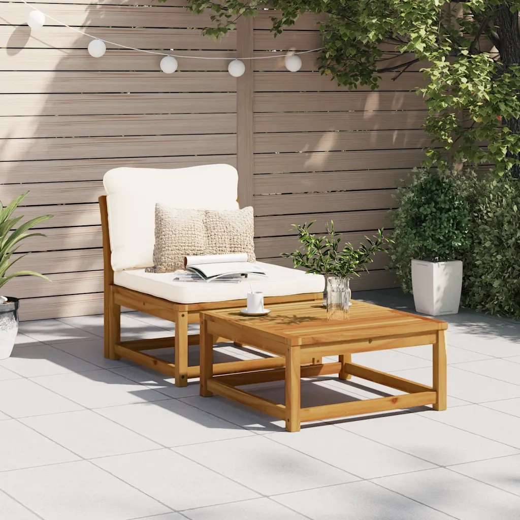 Divano da Giardino con Cuscini in Legno Massello Acacia 366489
