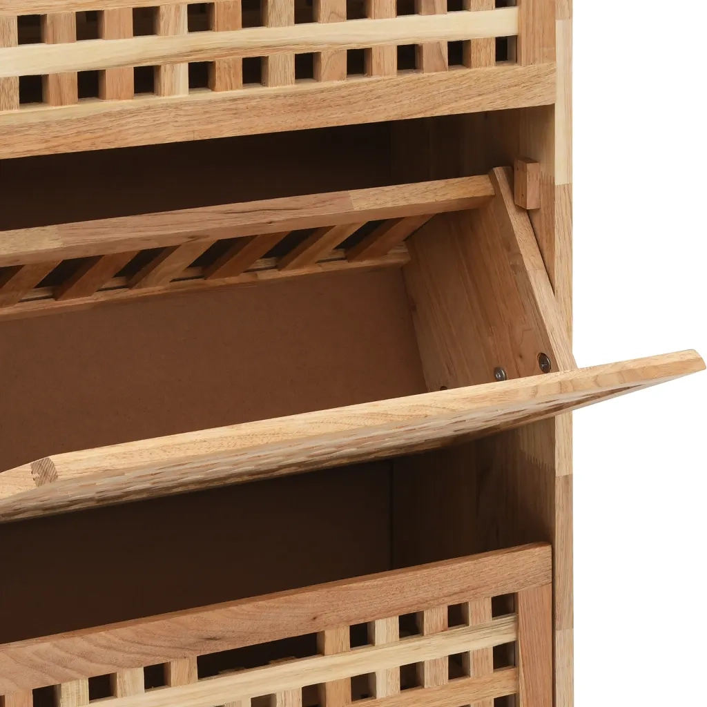 Panca con Scarpiera | Mobile per scarpe 55x20x104 cm in Legno Massello di Noce