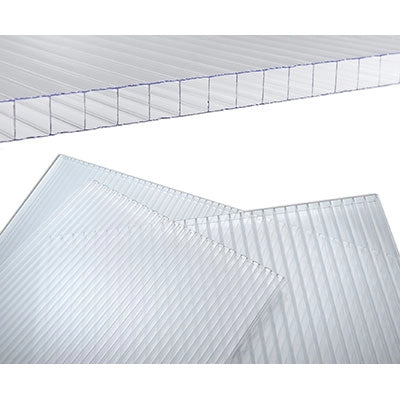 LASTRA ALVEOLARE - POLICARBONATO TRASPARENTE CM 98X200 S.MM 10