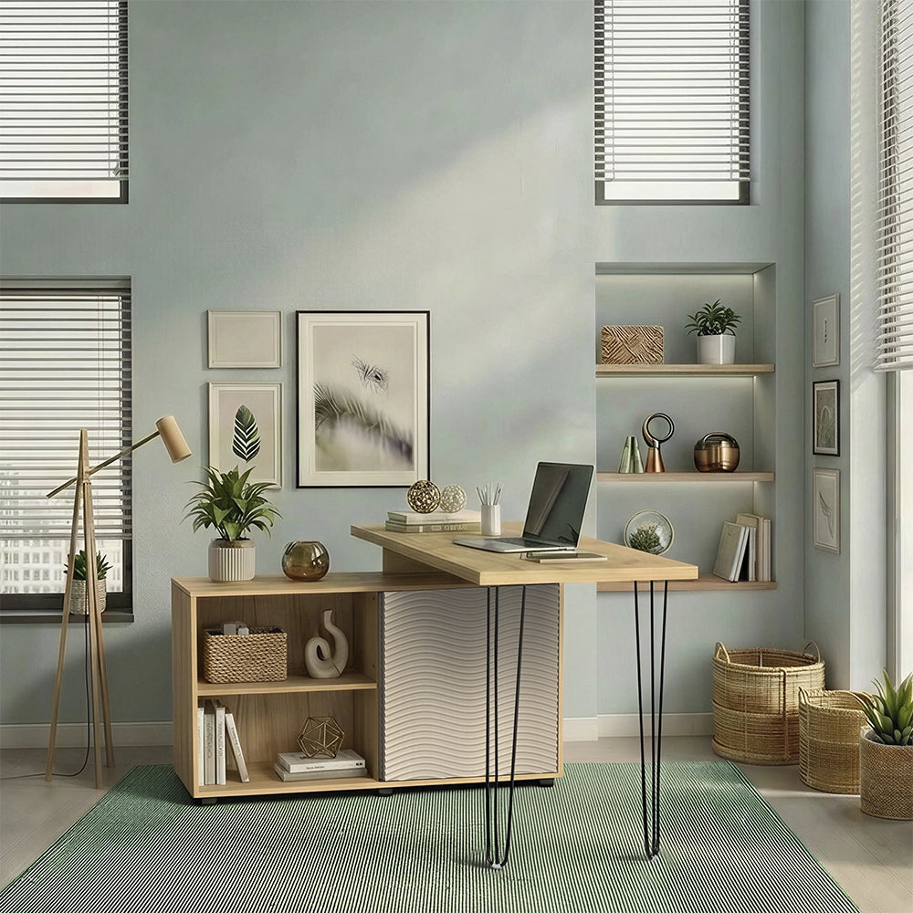 Vicco Scrivania angolare Cachemire 135 x 55 cm con schedario