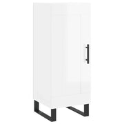Credenza | Madia | Buffet da pranzo | Armadio da pranzo Bianco Lucido 34,5x34x90 cm in Legno Multistrato