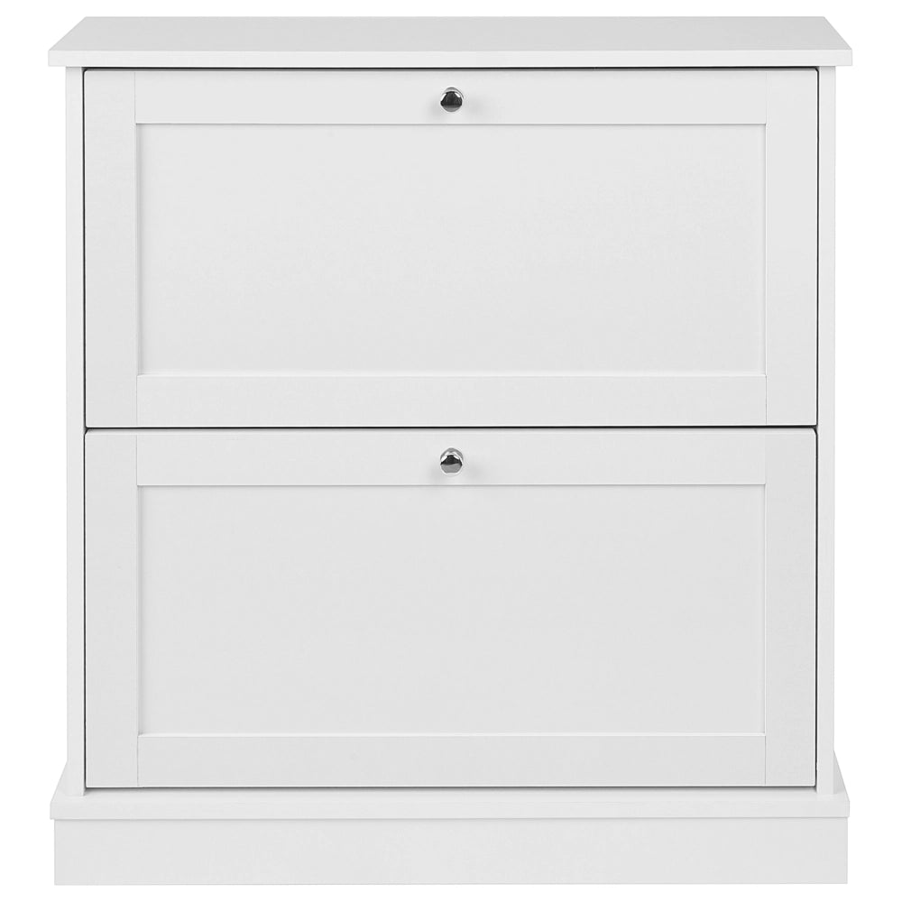 Scarpiera 2 scomparti in truciolato bianco design moderno