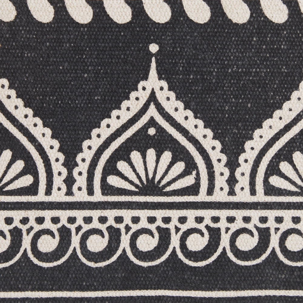 Set di 2 cuscini decorativi in cotone bianco e nero 45 x 45 cm federe rimovibili con imbottitura in poliestere