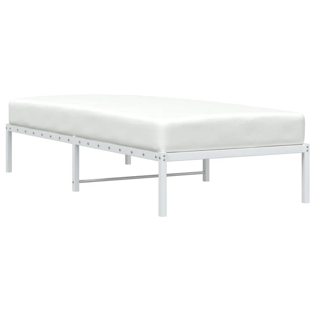 Letto singolo | Letto per adulti | Giroletto in Metallo Bianco 90x190 cm