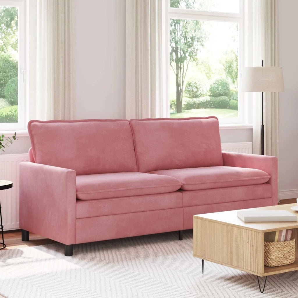 Divano Rosa 196 x 81 x 87,5 cm Velluto