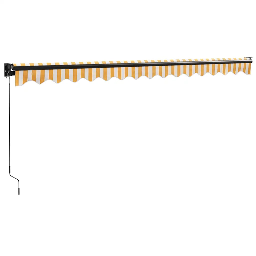 Tenda Sole Retrattile Gialla e Bianca 4x3 m Tessuto e Alluminio
