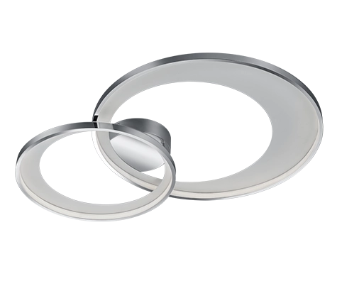 Plafoniera LED doppio cerchio, metallo, bianco, L 80 cm, Granada