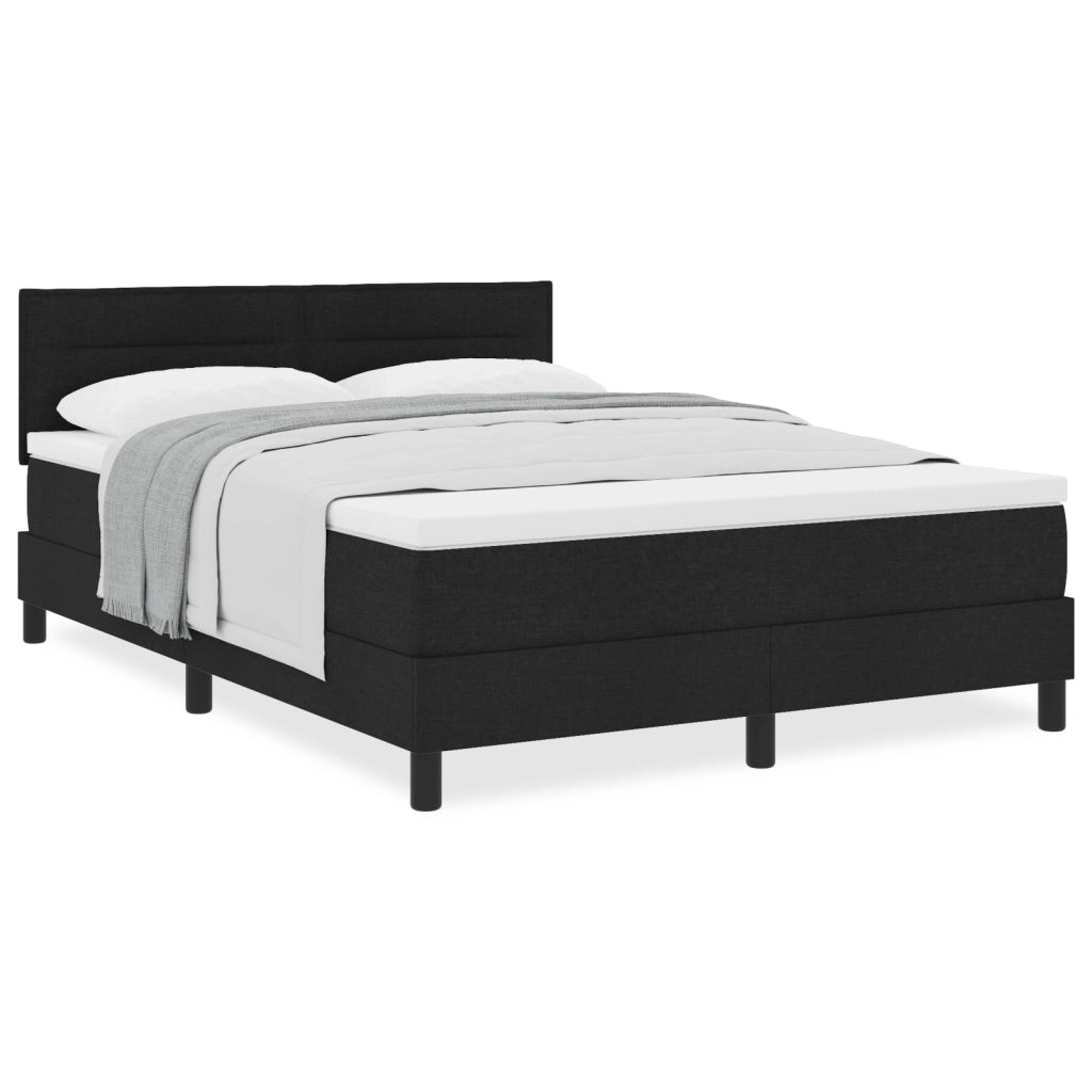 Letto a Contenitore con Materasso Nero 160x200 cm Tessuto