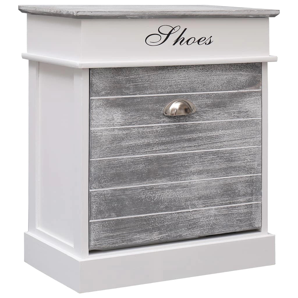 Scarpiera mobile contenitore per scarpe mobile per ingresso/corridoio/soggiorno 50 x 28 x 58 cm legno di Paulownia grigio 02_0021771