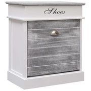 Scarpiera mobile contenitore per scarpe mobile per ingresso/corridoio/soggiorno 50 x 28 x 58 cm legno di Paulownia grigio 02_0021771