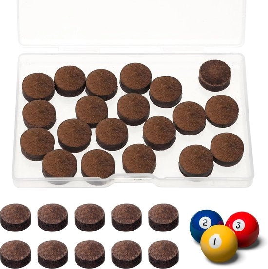 Set di sostituzione per dadi da biliardo e snooker - Set da 20 pezzi - Accessori per bastoni da biliardo - Dadi da biliardo con diametro di 13 mm - Kit di ricambio