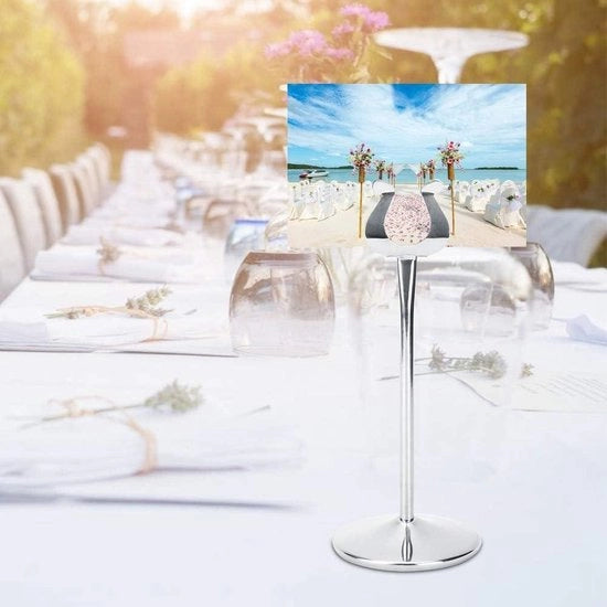 Sostegno per tavolo a forma di U in acciaio inossidabile con clip standard per evento di matrimonio, ristorante con design unico
