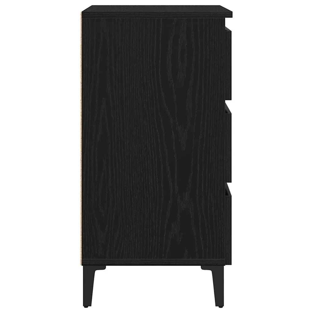Armadio da Notte Rovere Nero 40 x 35 x 69 cm Legno multistrato 862580