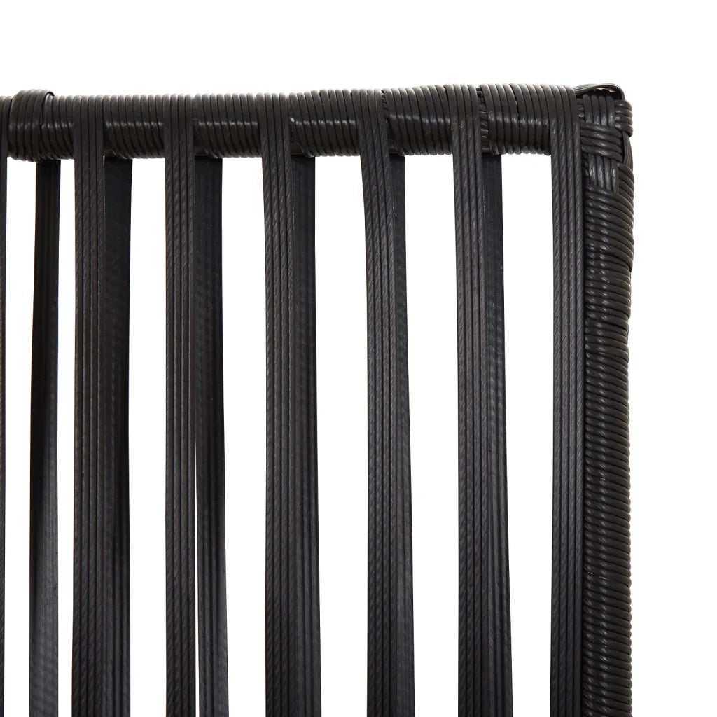 Divisorio per Ambienti | Divider per stanze | Paravento a 5 Pannelli Nero in Polyrattan
