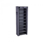 Scarpiera/scaffale a 10 ripiani con coperchio contiene 27 paia di scarpe 58 x 28 x 160 cm grigio 12_0001085