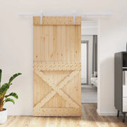 Porta scorrevole Naturale e Bianco 100 x 210 cm 3444968