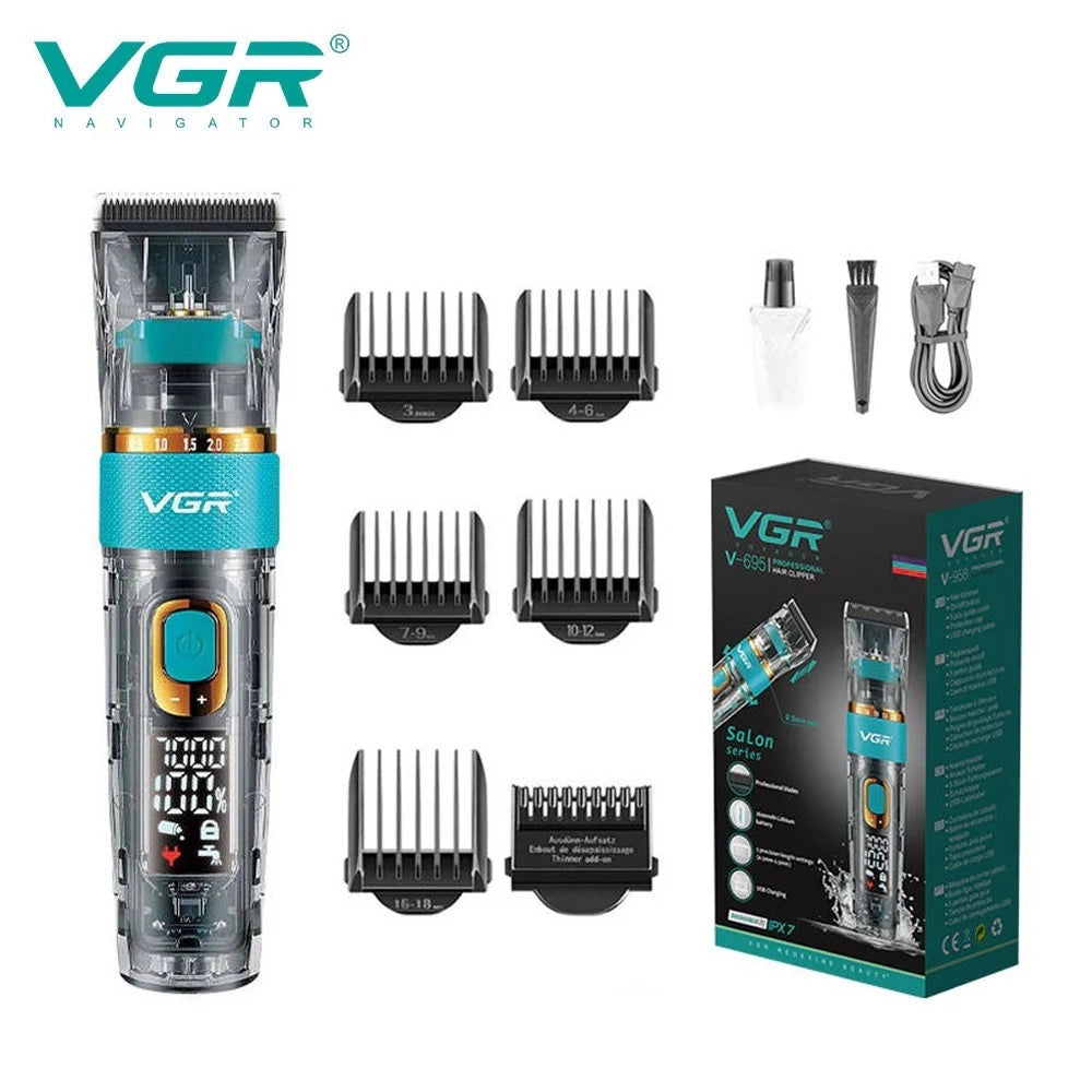 Trade Shop - Tagliacapelli Professionale Rotella Zoom Ipx7 Impermeabile 3 Velocità Vgr V-695 -