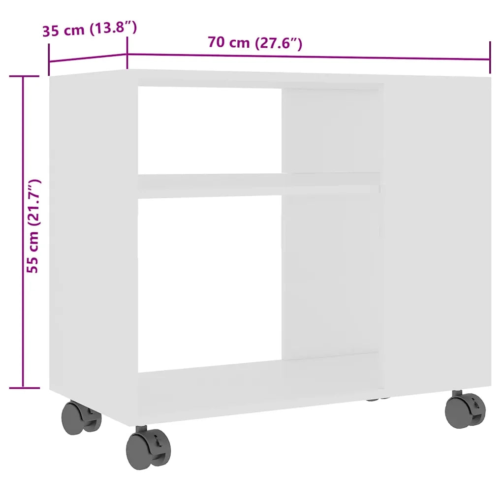 Tavolino da Salotto Bianco 70x35x55 cm in Legno Multistrato cod mxl 63198