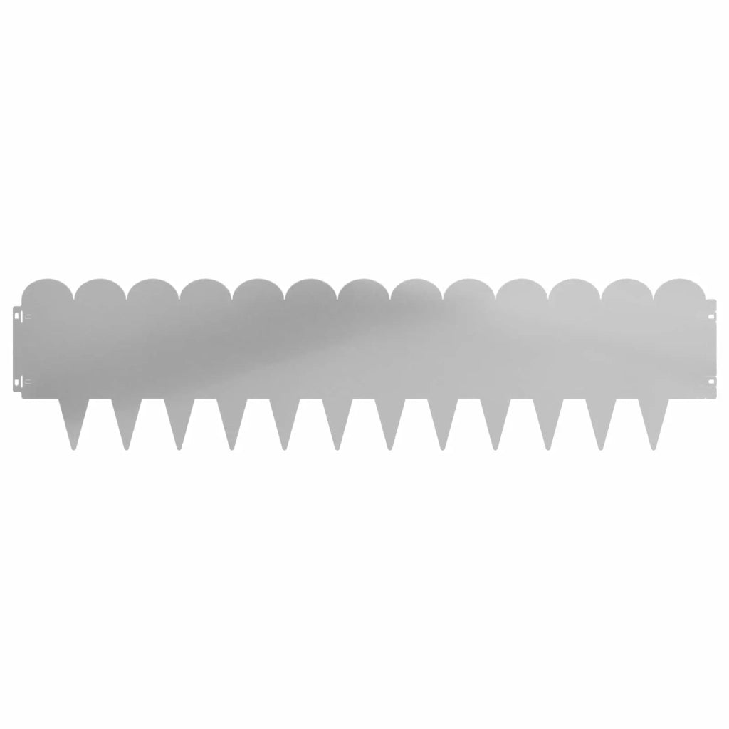 Bordura per Prato 30 pcs 103 x 25 cm Acciaio Argento 8008710