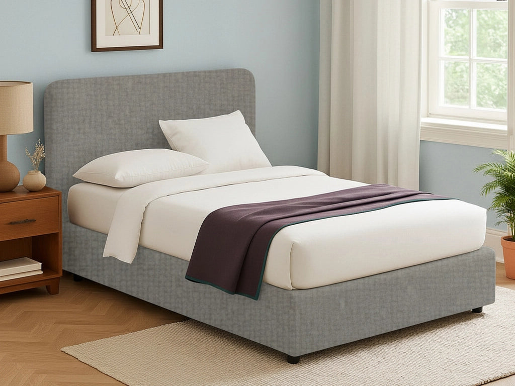 Slough, Letto Singolo Sfoderabile Made in Italy, Grigio Cenere