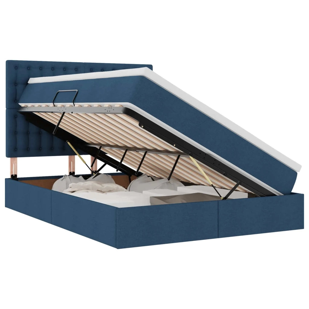 Letto con contenitore e LED con led Blu 140 x 190 cm Poliestere 3372545