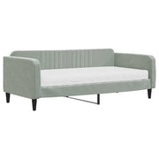 Divano letto | Sof¨¤ letto | Letto singolo con Materasso Grigio Chiaro 90x190 cm in Velluto